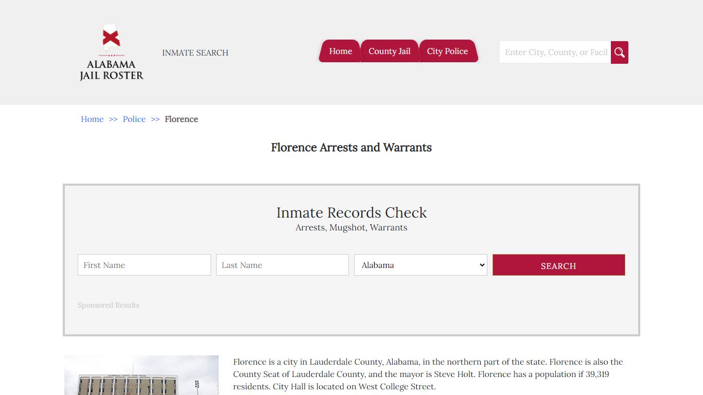 Florence Arrests and Warrants | Alabama Jail Inmate Search